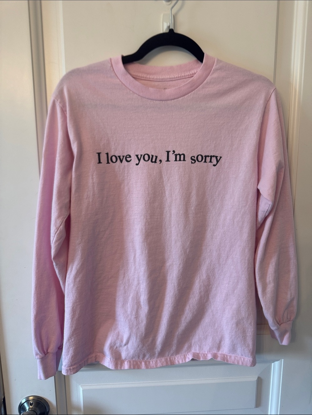 Gracie Abrams Concert Tee: Pink Long Sleeve Tee - "I love you, I'm sorry"